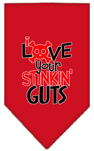 Love your Stinkin Guts Screen Print Bandana Red Large